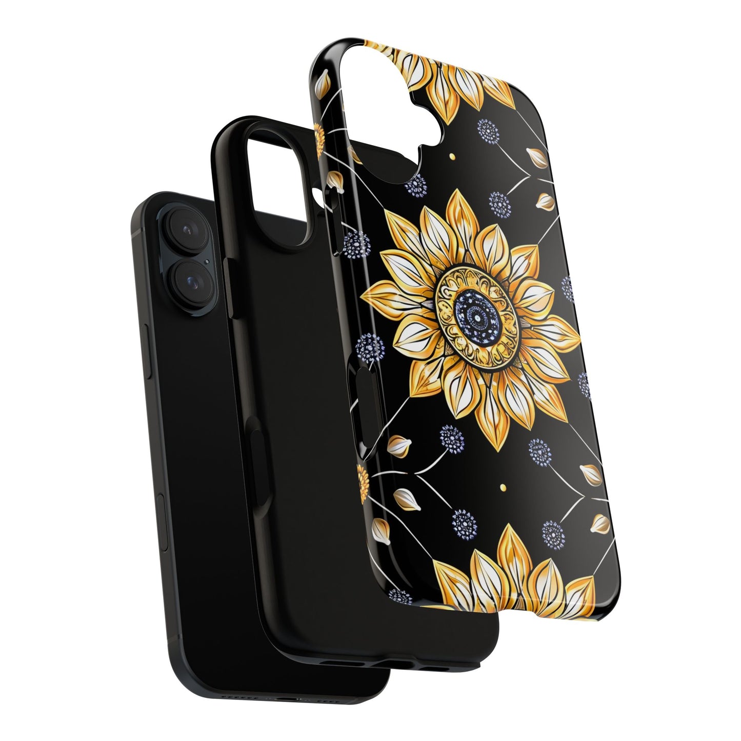 Floral Phone Case with Mandala Design, Tough Cases for iPhone & Samsung, Boho Style, Gift for Her, Unique Accessories