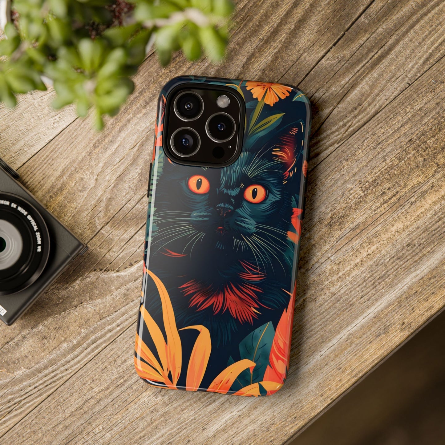 Feline Jungle iPhone Case - Tough and Unique Cat Design, Pet Lover Gift, Animal Phone Accessory, Nature Inspired, Halloween Style