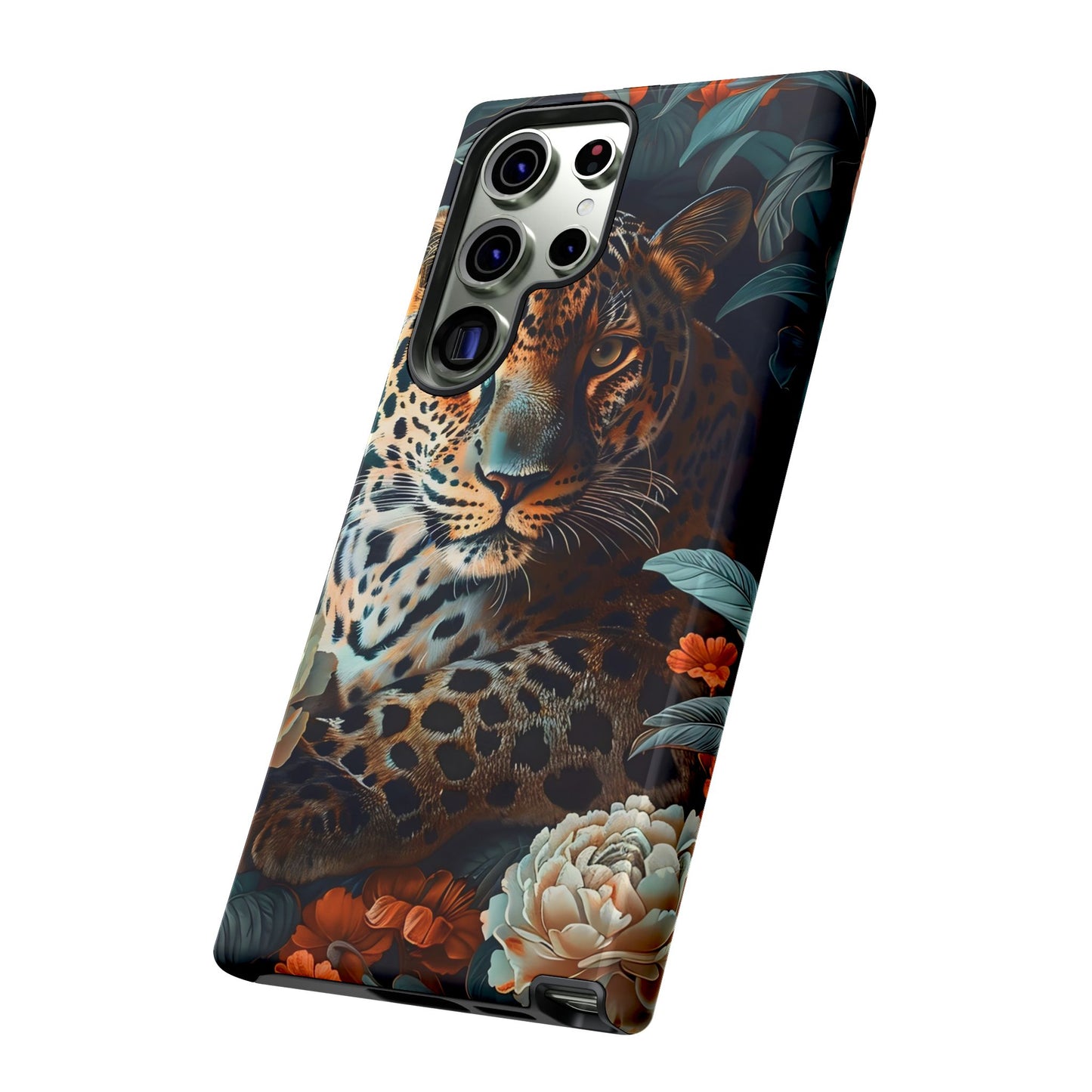 Wildlife Phone Case with Leopard Design | Tough Cases, Animal Prints, Floral Phone Cover, Gift for Nature Lovers, Unique Phone Accessories