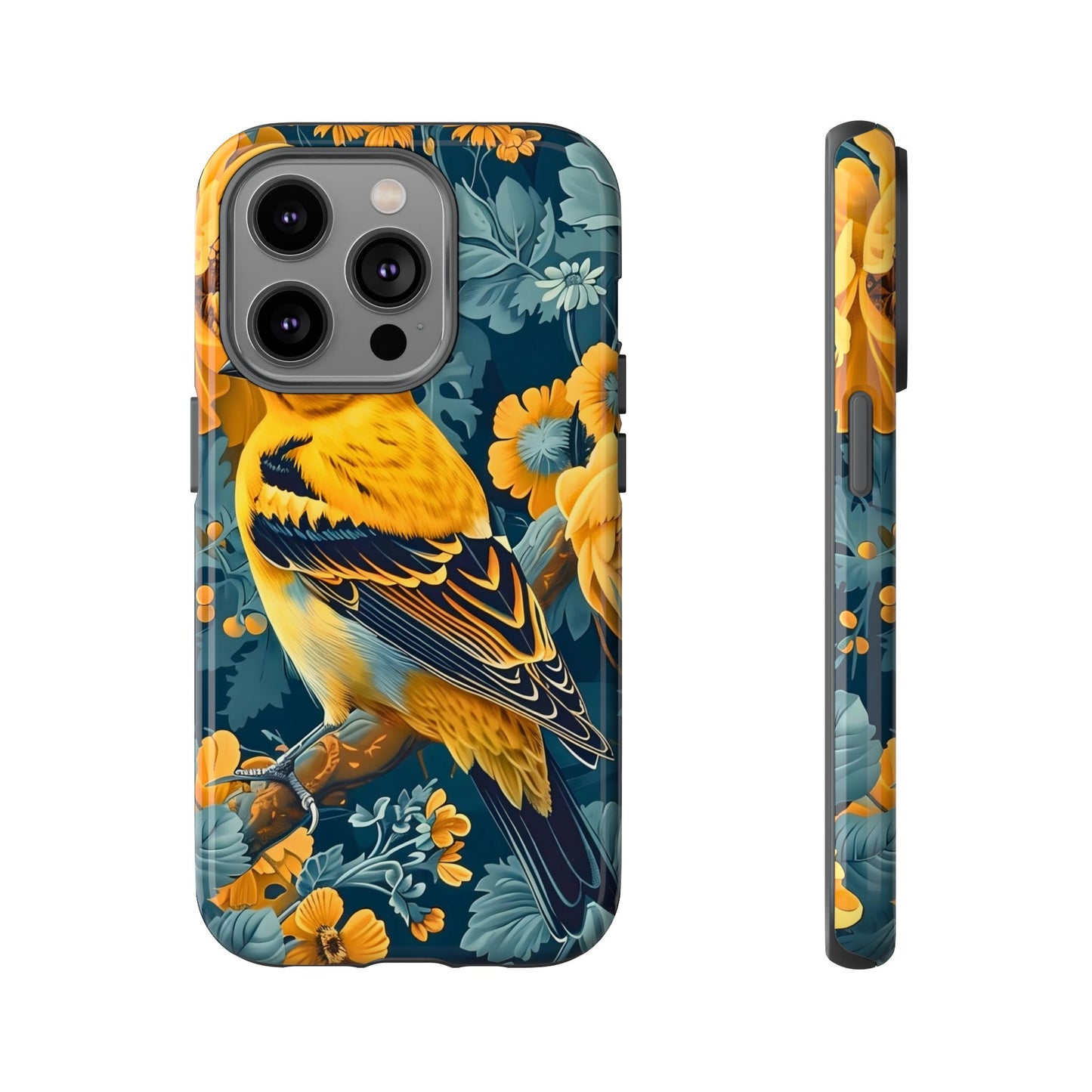Colorful Bird Phone Case, Tough Phone Cover, Floral Phone Accessories, Nature Lover Gift, Unique Smartphone Case, Birthday Present