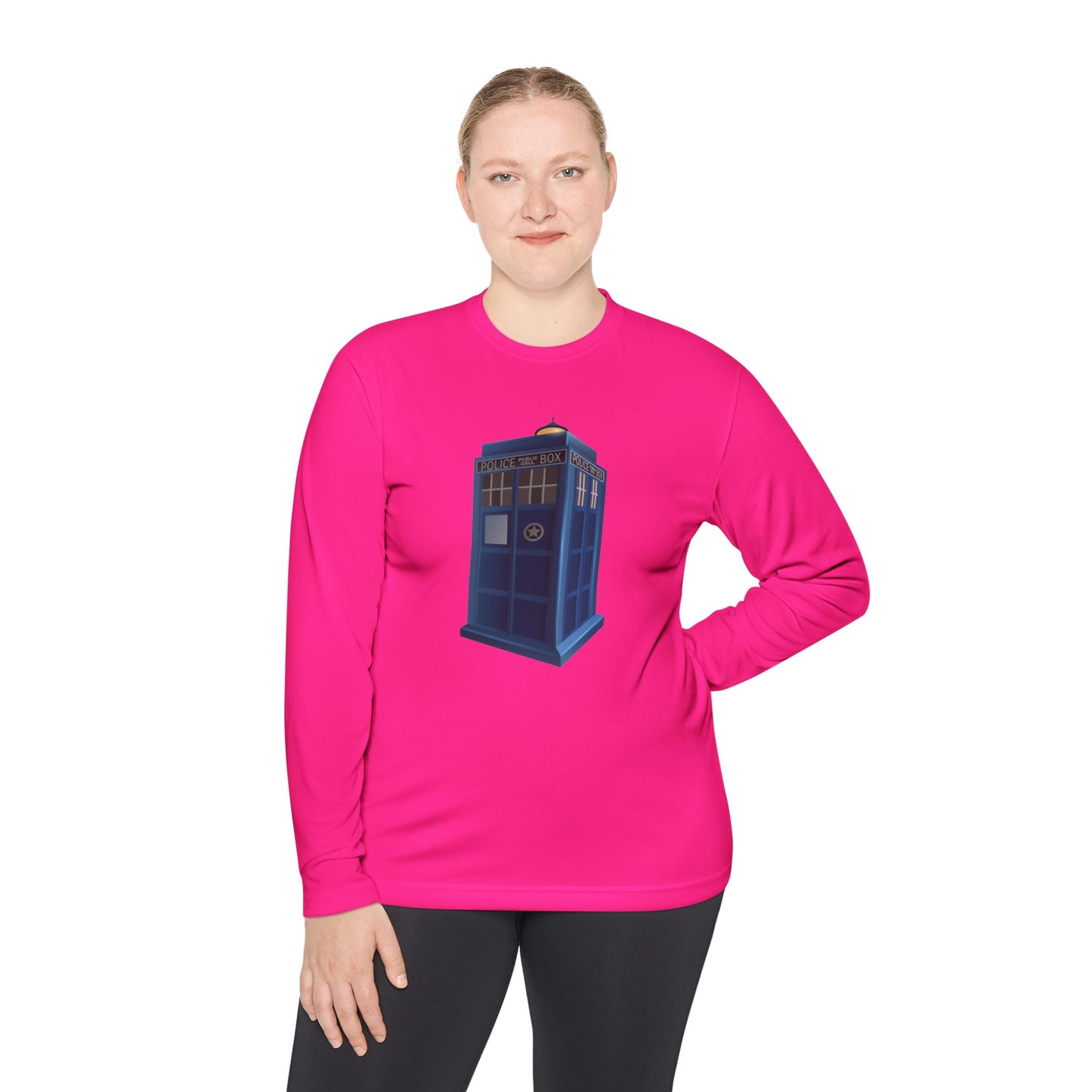 Unisex Lightweight Long Sleeve Tee - British Police Public Call Box - Iconic TARDIS Design
