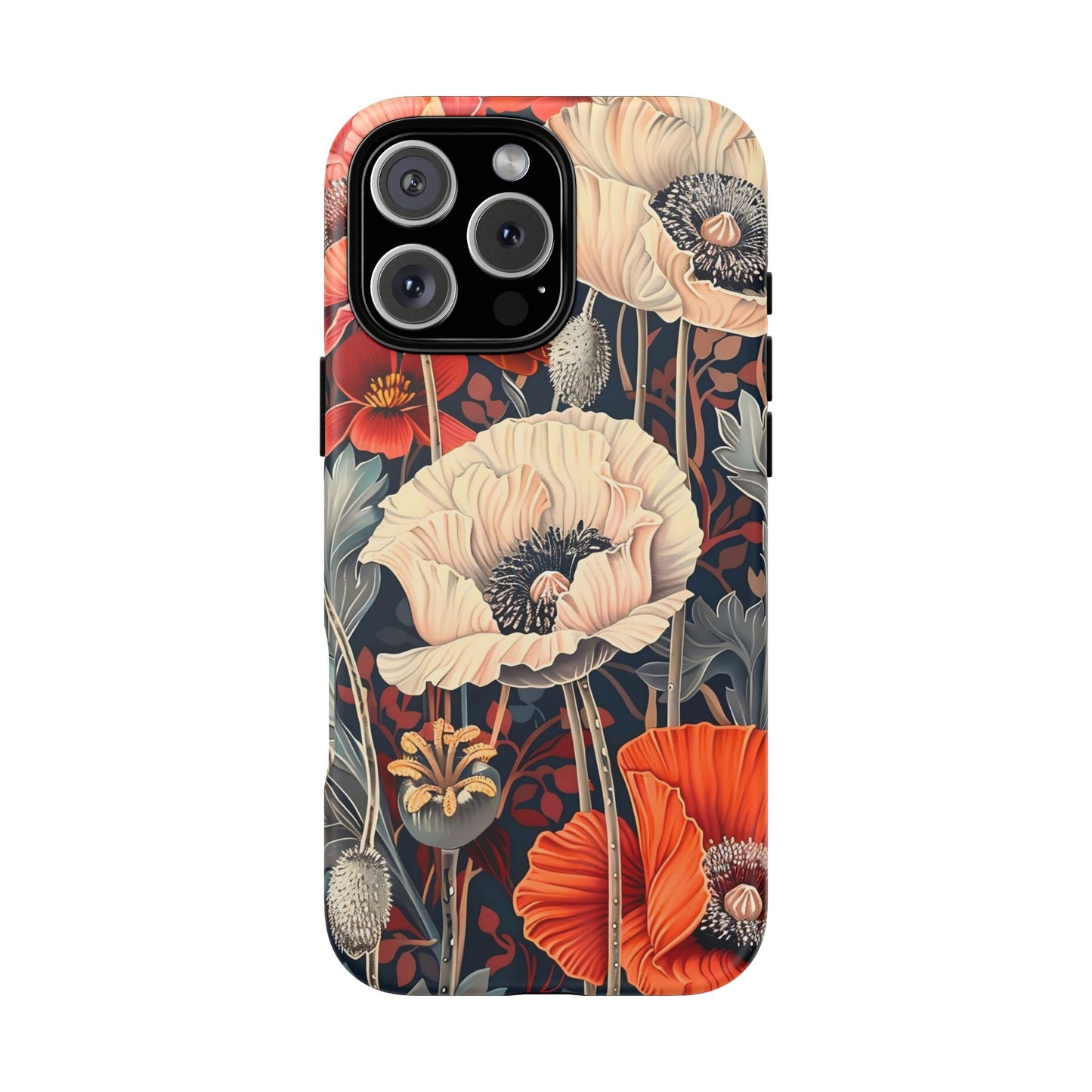 Floral iPhone Case, Tough Phone Cover, Artistic Protection, Flower Design, Unique Gift for Her, Phone Accessory, Trendy Tech