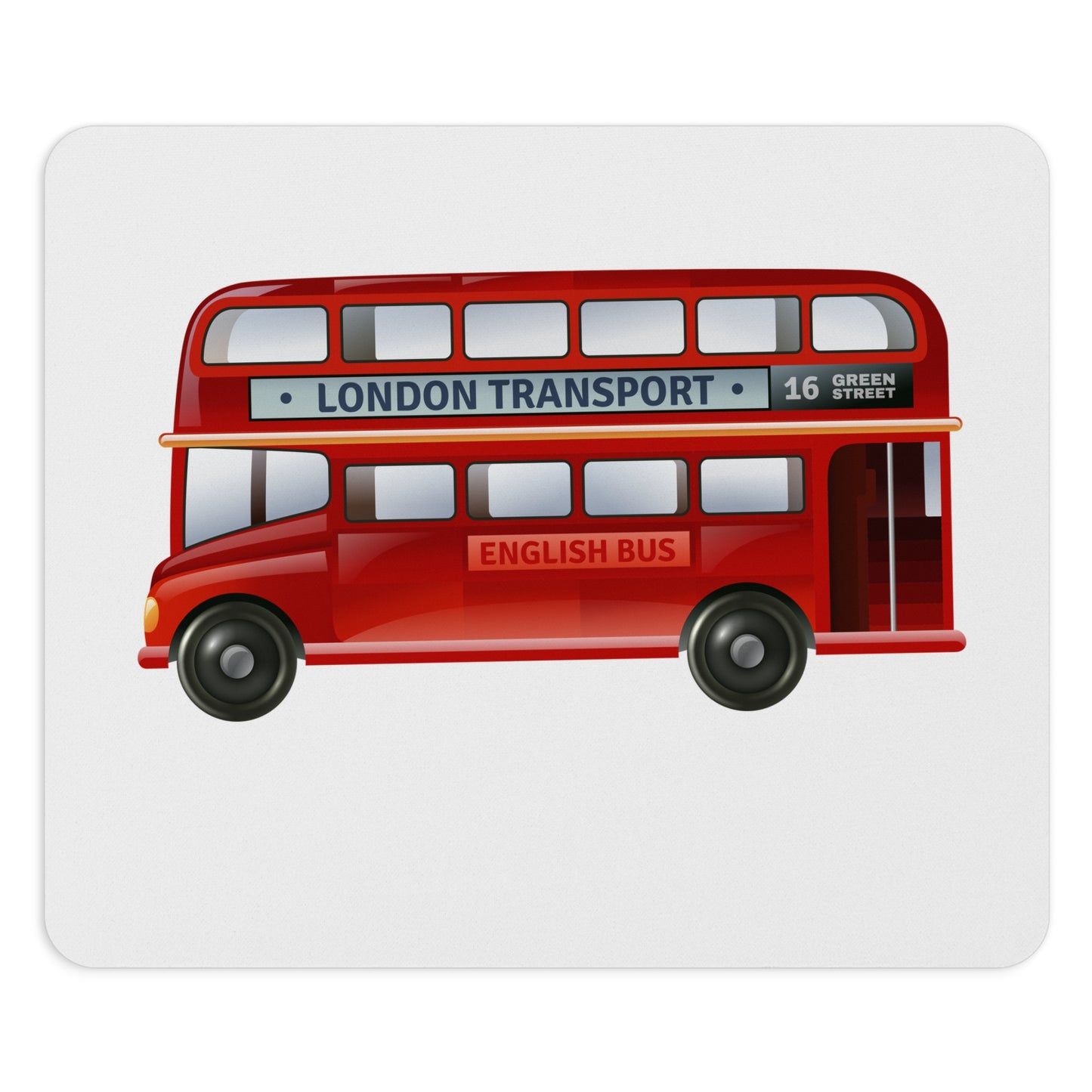 London Transport Themed Mouse Pad, British Bus Desk Mat, Office Gift, Home Office Decor, Unique Workstation Accessory