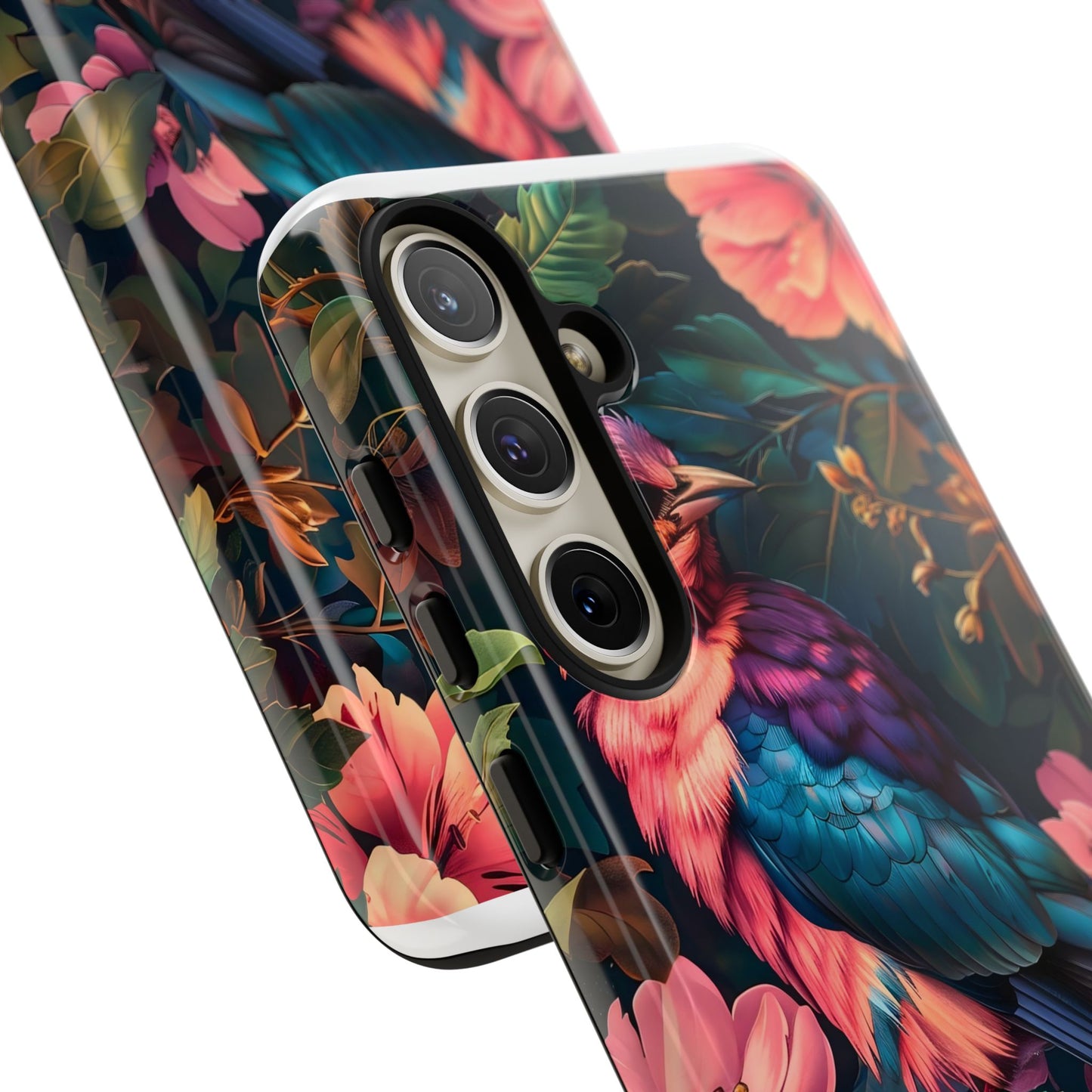 Tough Cases: Vibrant Tropical Bird Phone Case, Floral Smartphone Cover, Nature Lover Gift, Boho Phone Accessory, Cute Bird Case