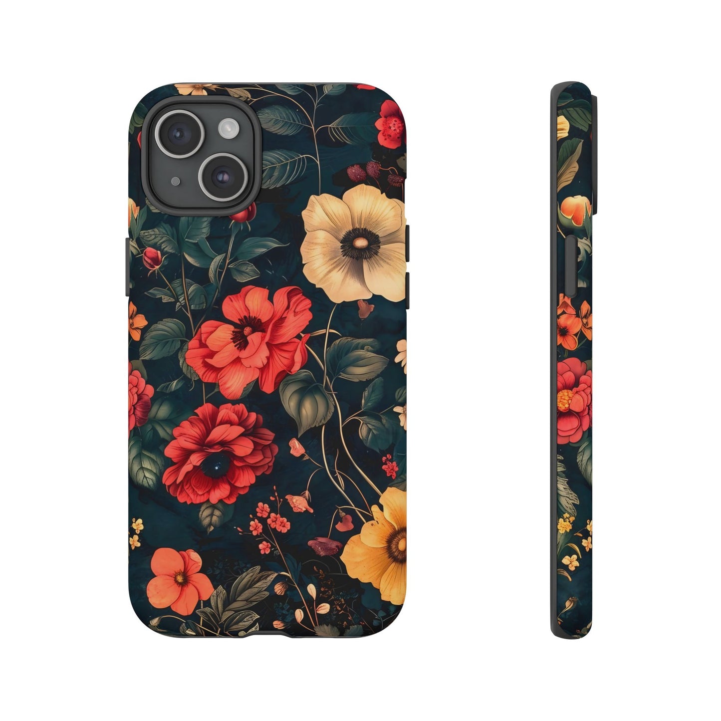 Floral Phone Case, Tough Cases, Flower Motif, Protective Cover, Gift for Her, Floral Design, Spring Accessory