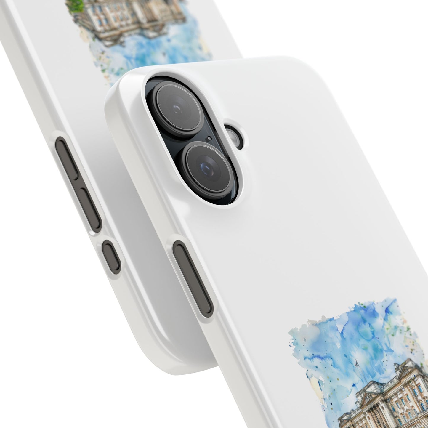 Artistic Slim Phone Case with Watercolor Design, Unique Phone Cover, Gift for Travelers, Stylish Mobile Accessory, Custom Phone Protection