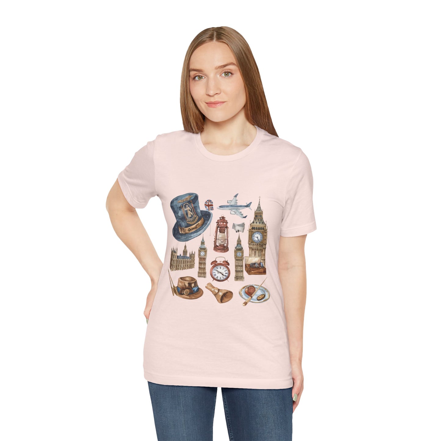 Unisex Jersey Short Sleeve Tee - Nostalgic England: Vintage Symbols & Icons