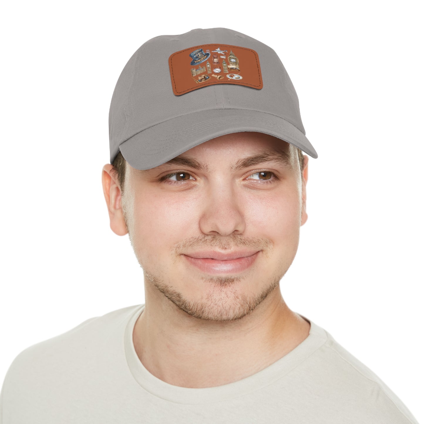 A Taste of Old Britain Dad Hat with Leather Patch (Rectangle)