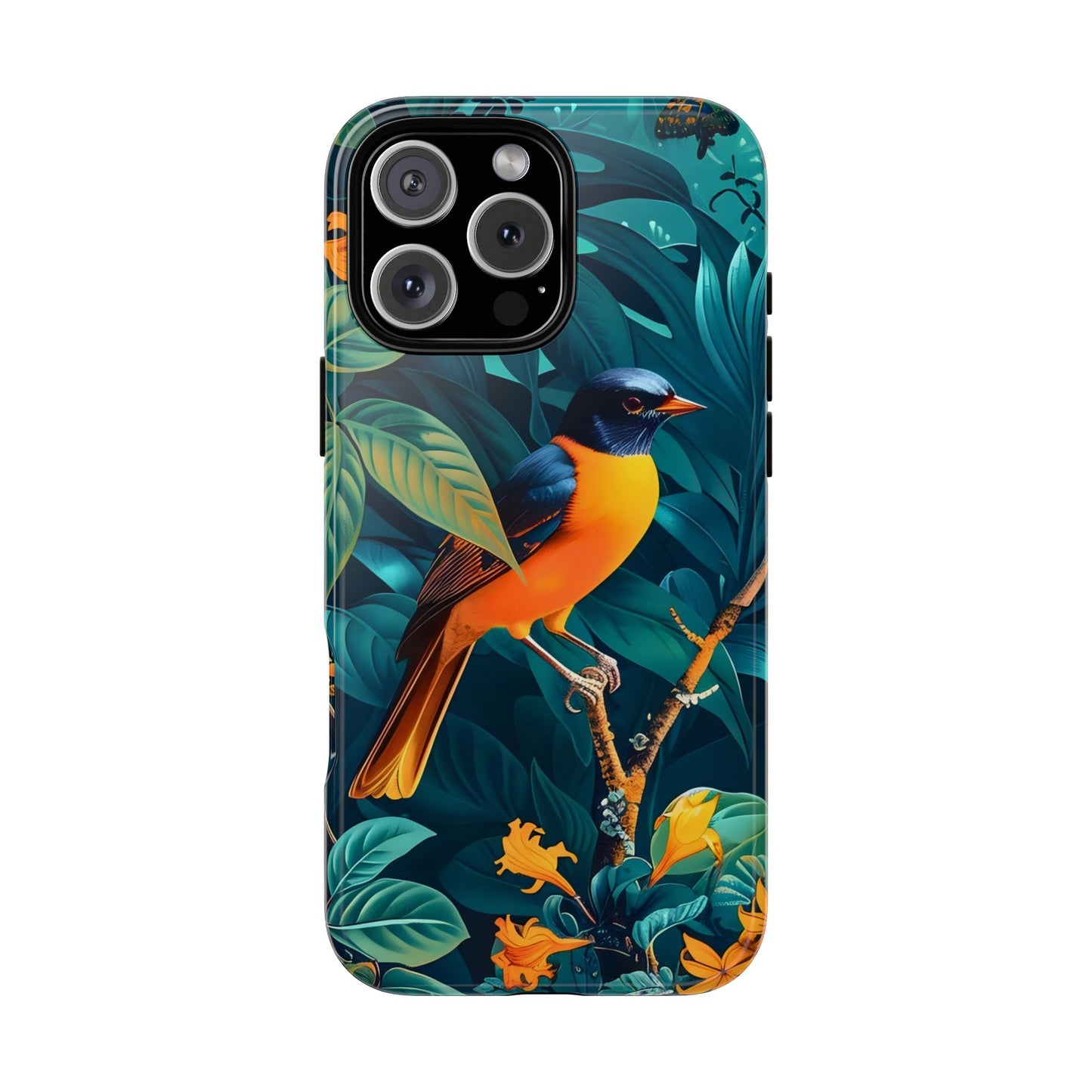 Tough Cases: Vibrant Bird Phone Case, Nature Lover Gift, Eco-Friendly Cover, Floral Design, Spring Decor