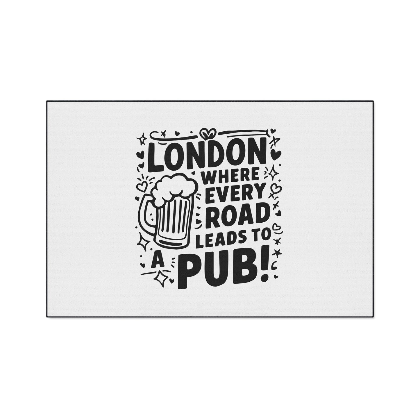 London Pub Themed Heavy Duty Floor Mat | Ideal for Home Bars, Man Caves, Kitchen or Entryway Decor, Pub Lover Gift, Housewarming