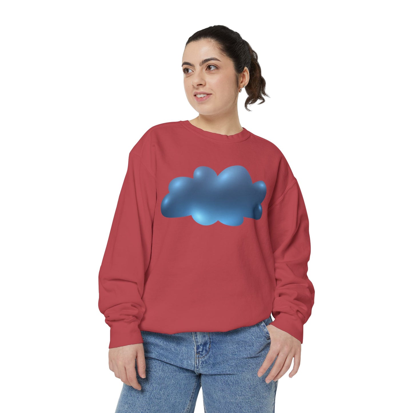 Unisex Garment-Dyed Sweatshirt - Serene Cloudscape - Dreamy Cloud Design