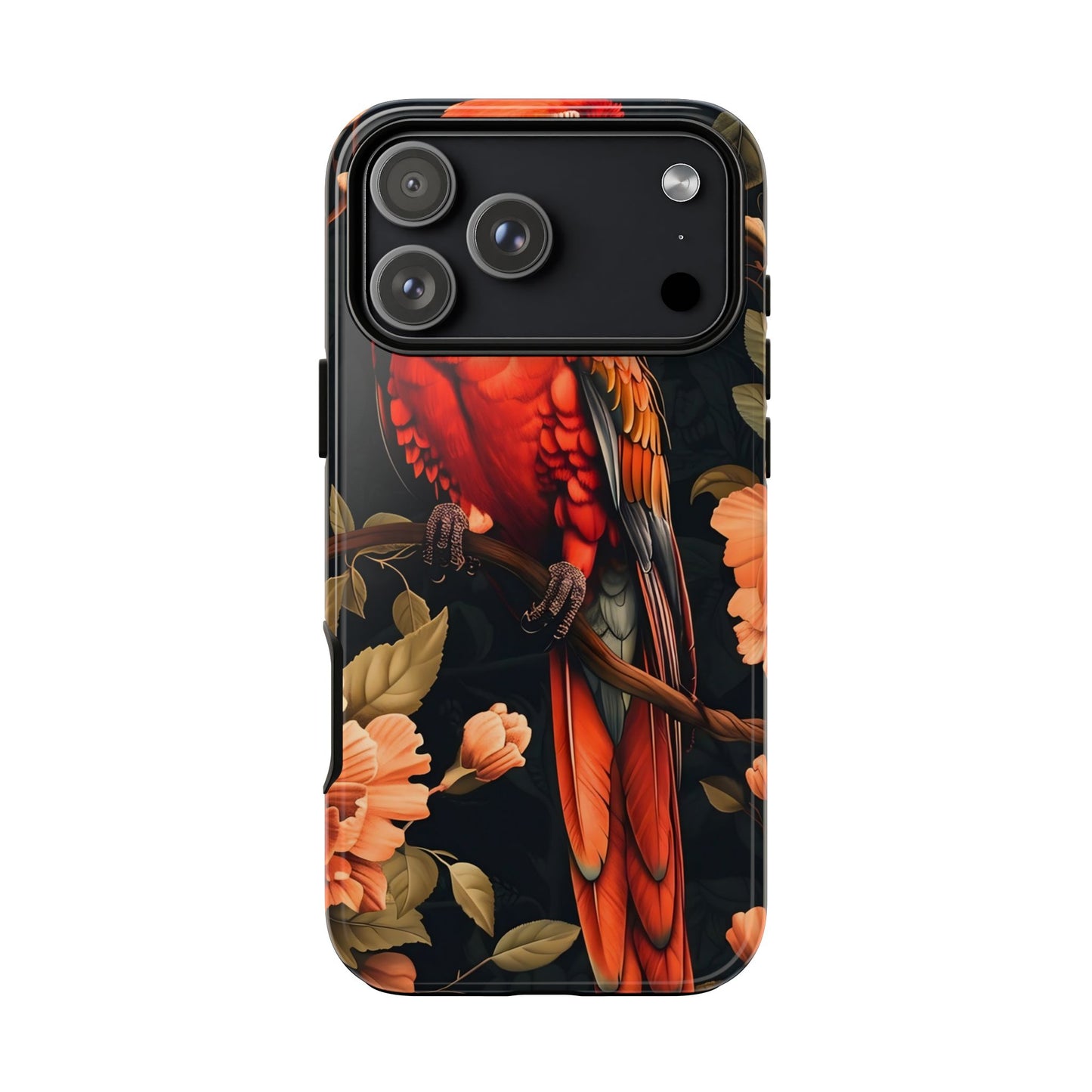 Vibrant Tropical Phone Case with Parrot Design, Bird Lovers Gift, Floral Phone Cover, Nature Inspired Accessories, Tough Cases
