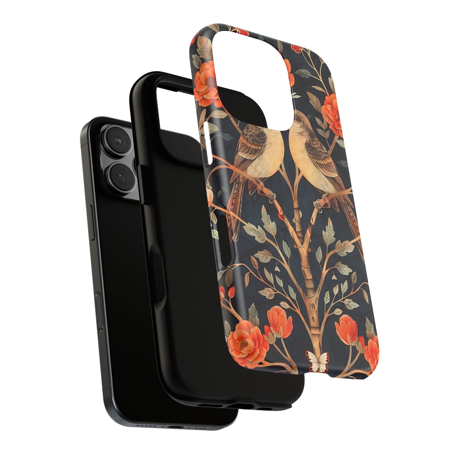 Floral Phone Case – Tough Cases with Bird Design, Unique Gift for Nature Lovers, Stylish Tech Accessory, Phone Cover, Artistic Case