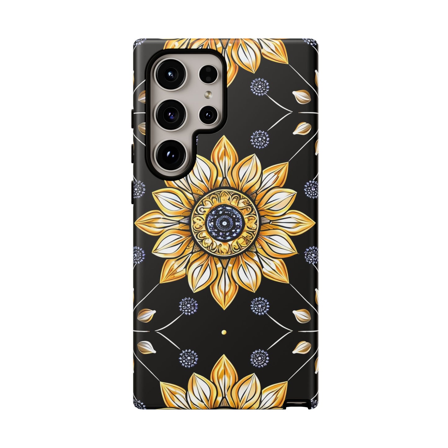 Floral Phone Case with Mandala Design, Tough Cases for iPhone & Samsung, Boho Style, Gift for Her, Unique Accessories