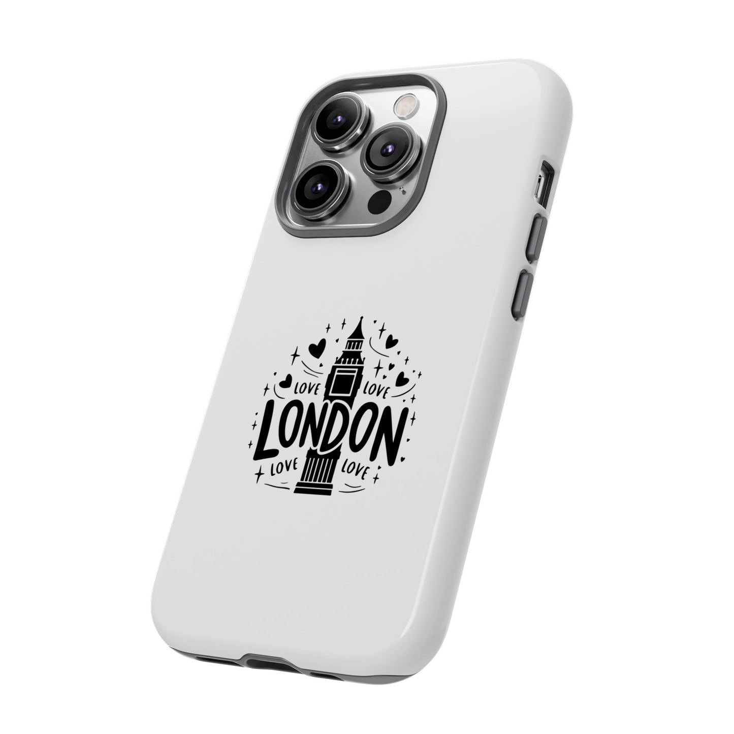 London Love iPhone Case | Tough Cases, London Theme, Gift for Travelers, Unique Phone Accessory, Cute Tech Gifts