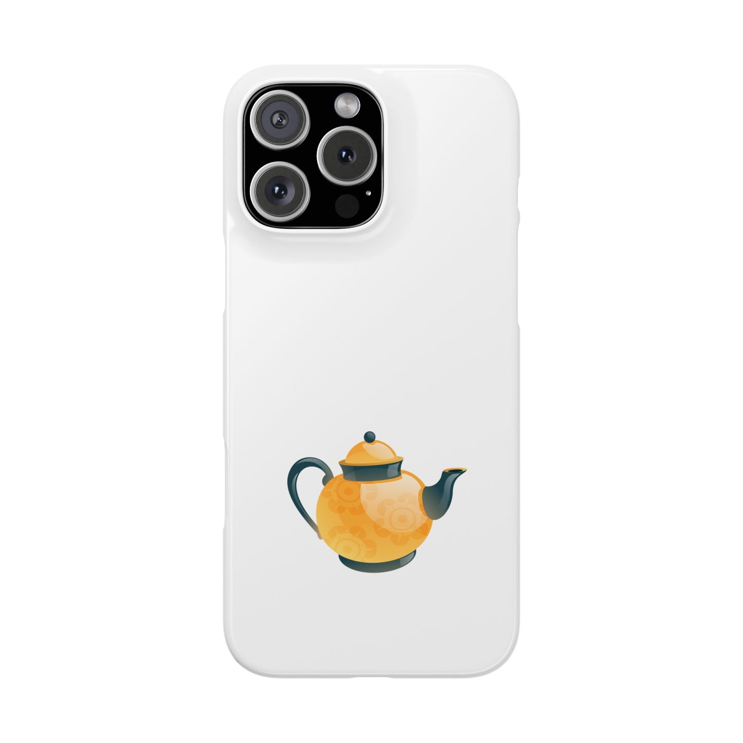 Cute Teapot Slim Phone Case, Tea Lover Gift, Stylish Phone Cover, Unique Gadget Accessory, Phone Protector for Tea Enthusiasts