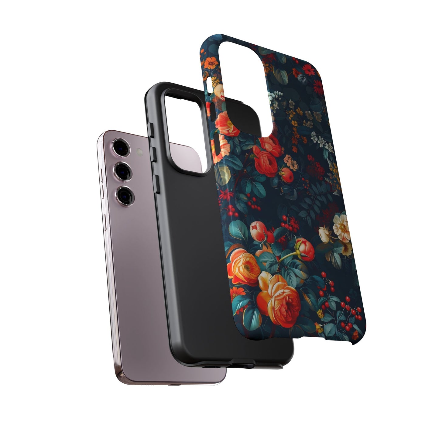 Floral Phone Case - Tough Cases, iPhone Protection, Elegant Floral Design, Gift for Her, Stylish Tech Accessory