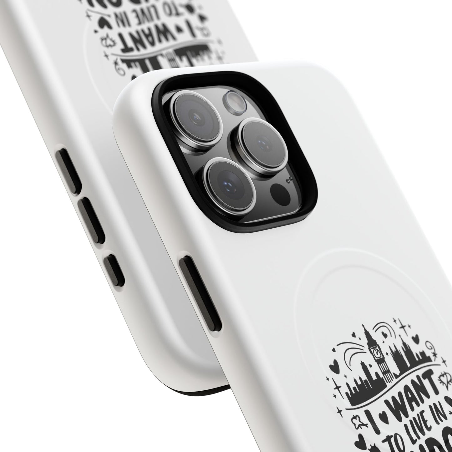Stylish Tough Magnetic Phone Case - ‘I Want to Live in London’ | Ideal Gift for Travelers, Phone Accessory, Holiday Present, City Lovers