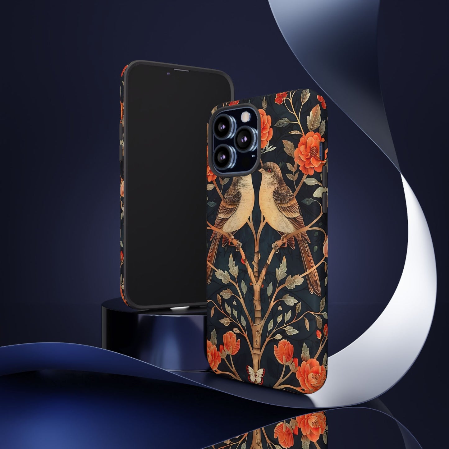 Floral Phone Case – Tough Cases with Bird Design, Unique Gift for Nature Lovers, Stylish Tech Accessory, Phone Cover, Artistic Case
