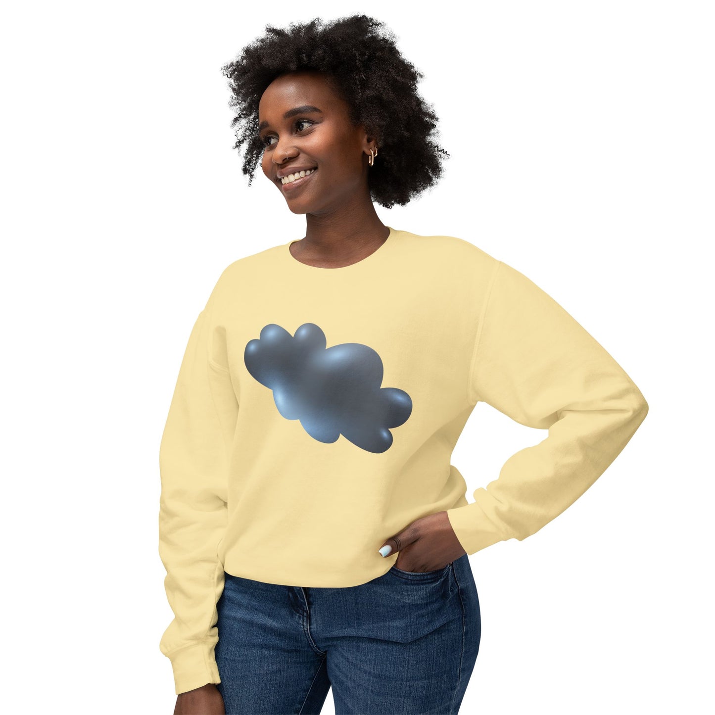 Unisex Lightweight Crewneck Sweatshirt - Serene Cloudscape - Dreamy Cloud Design