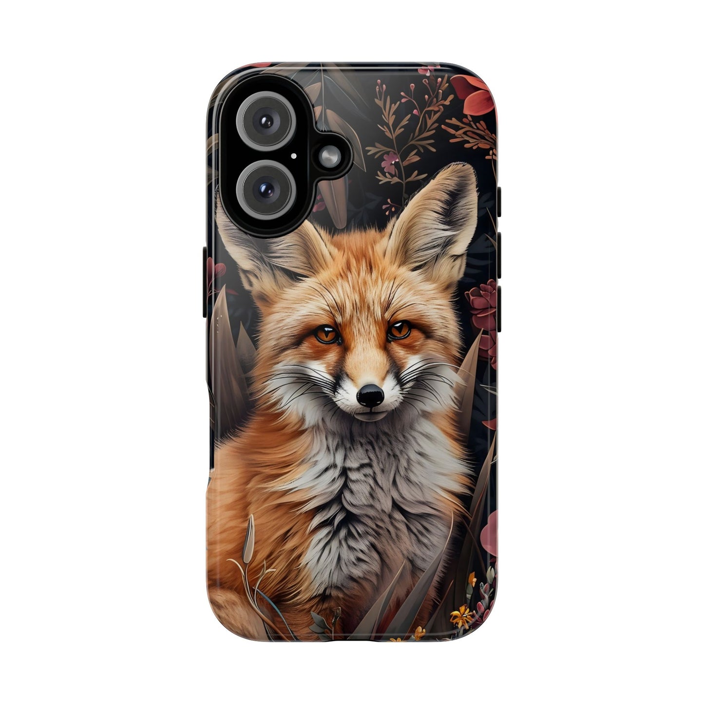 Fox Floral Phone Case, Tough Cases for Animal Lovers, Nature Themed Gift, Cute Phone Cover, Wild Fox Protector
