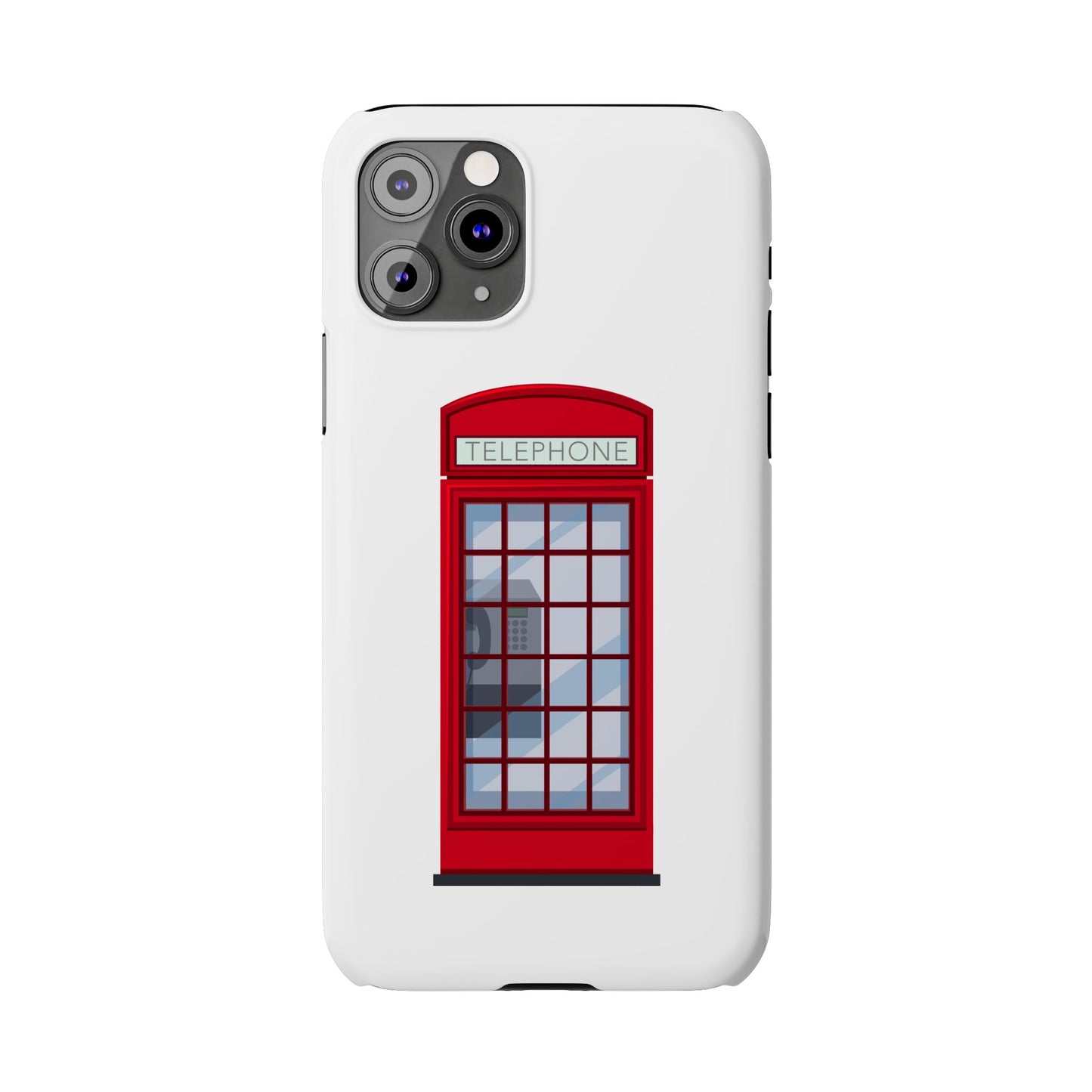 British Phone Booth Slim Phone Cases, Retro Phone Case for Travelers, Cool Cellphone Accessory, Gift for Brits, London Theme Tech Gear