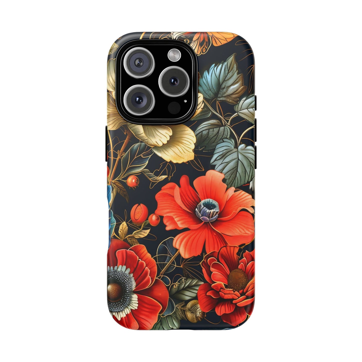 Floral Phone Case - Tough Cases for Stylish Protection, Floral Design, Gift for Her, Trendy Accessories, Phone Cover