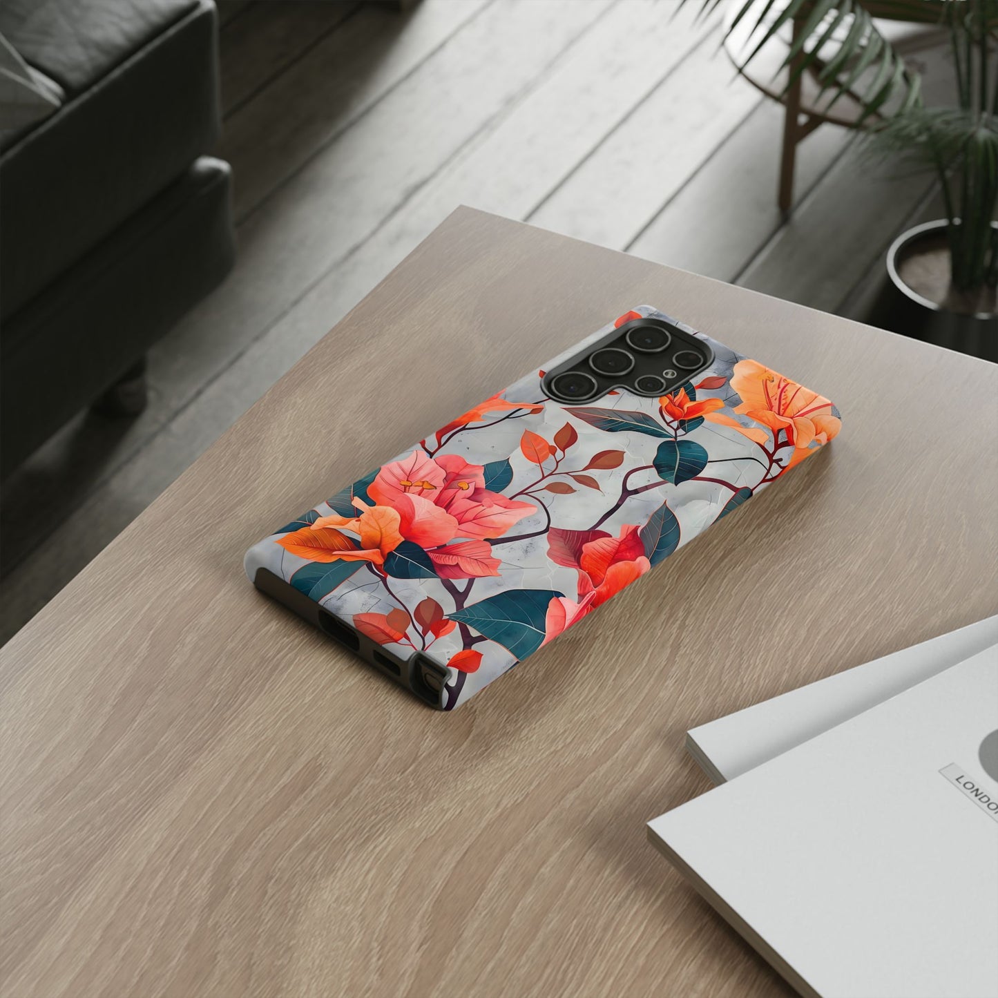 Floral Phone Case, Tough Cases, Flower Power, Gift for Her, Decorative Phone Cover, Trendy Accessories, Everyday Style