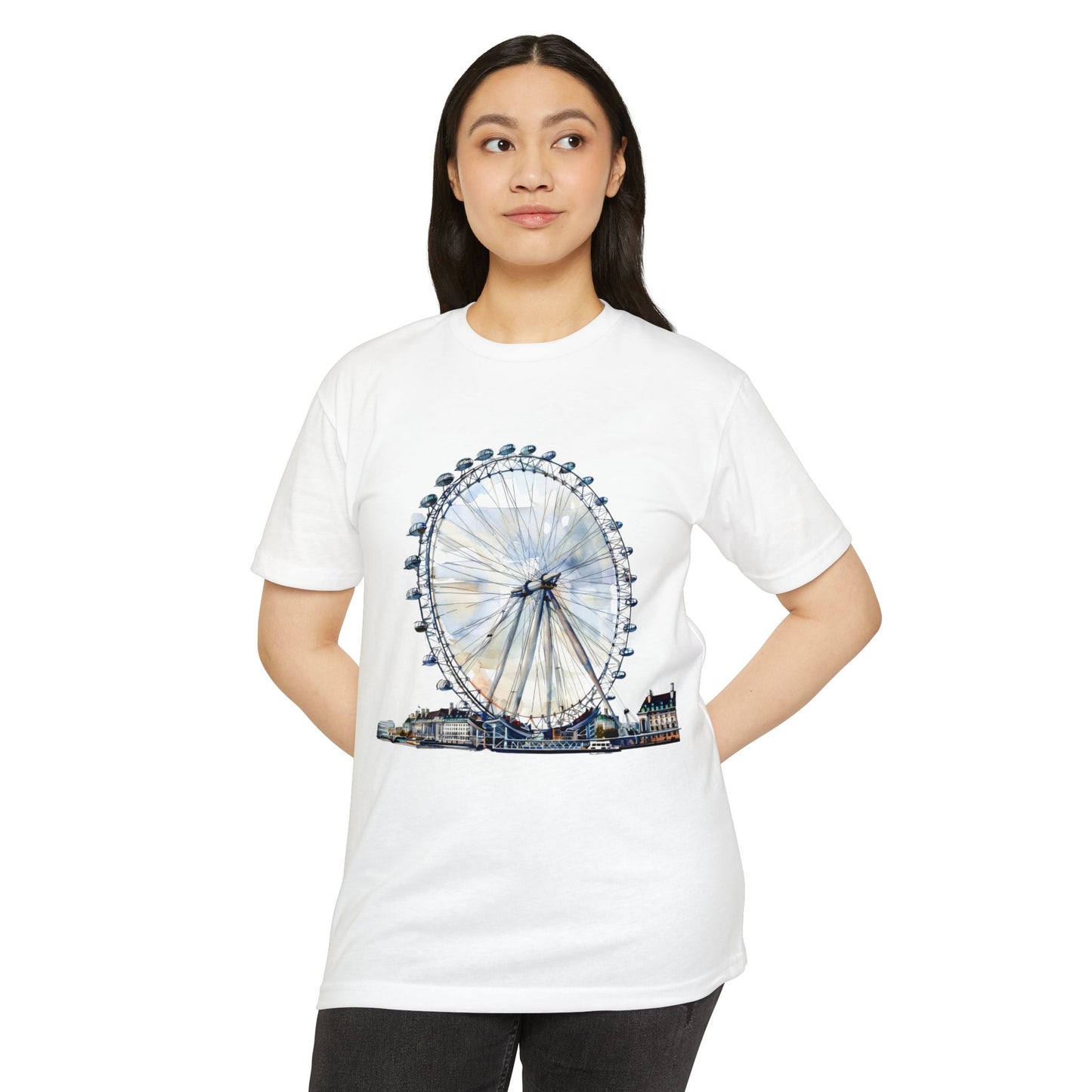Unisex CVC Jersey T-shirt - London Eye - Iconic Ferris Wheel