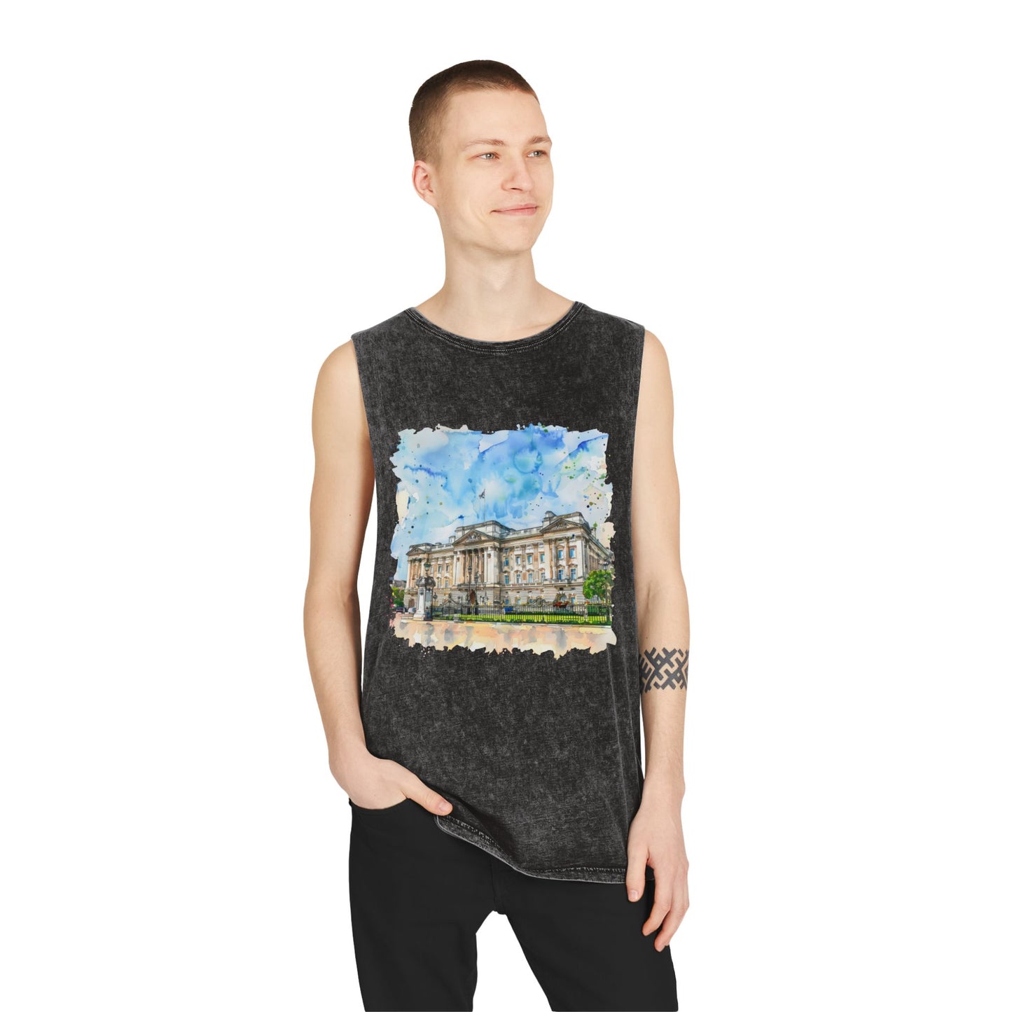 Unisex Stonewash Tank Top - British Nature - Scenic Landscapes and Natural Beauty