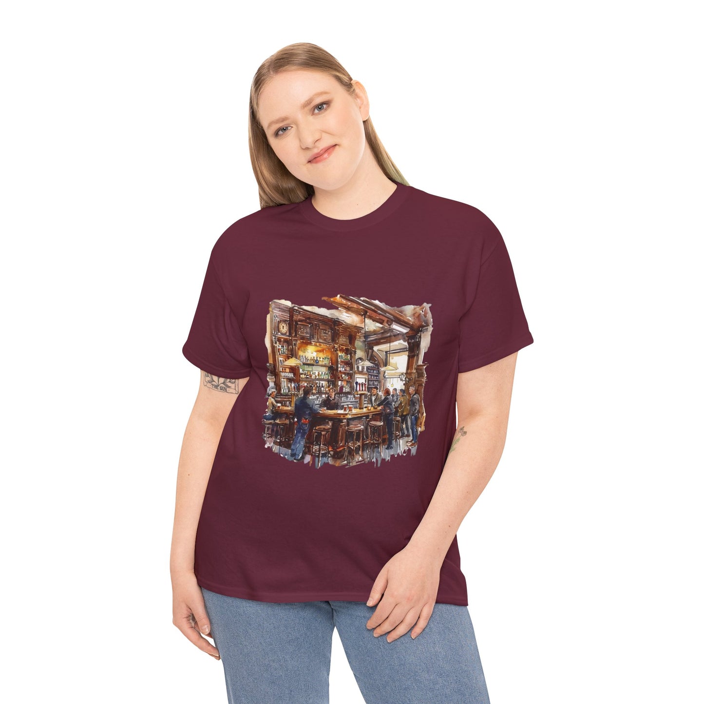 Unisex Heavy Cotton Tee - Cheers to Tradition - The Classic British Pub