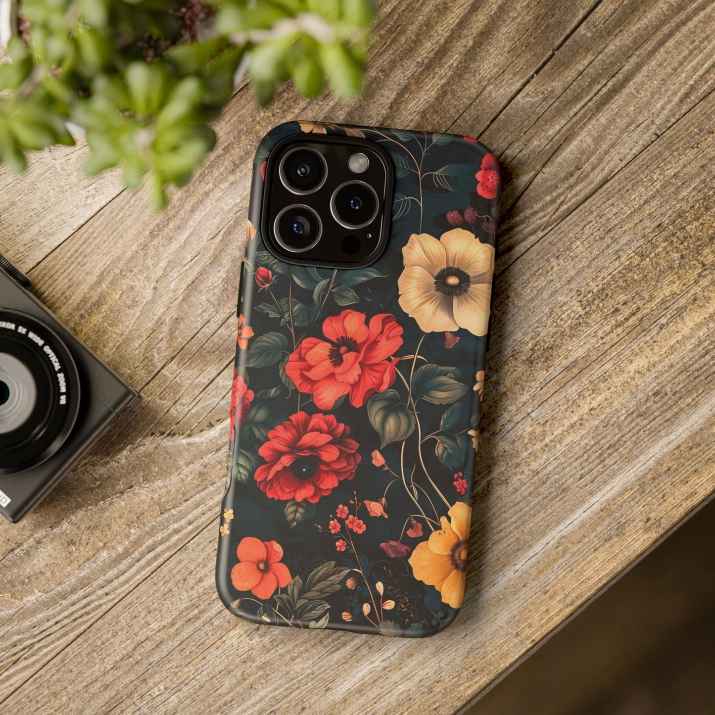 Floral Phone Case, Tough Cases, Flower Motif, Protective Cover, Gift for Her, Floral Design, Spring Accessory