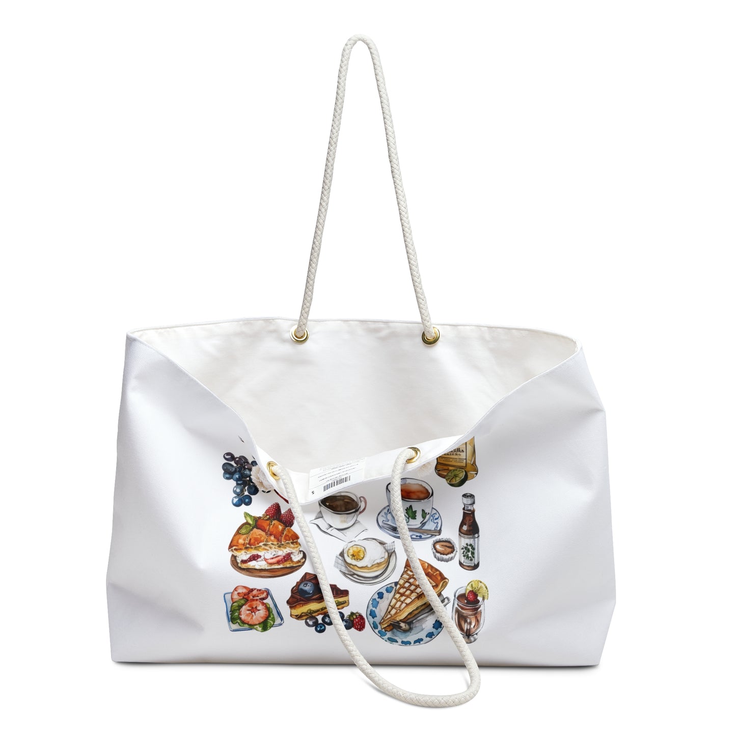 Foodie Weekender Bag, Tote for Travel and Picnics, Culinary Gift, Perfect for Food Lovers, Beach or Vacation