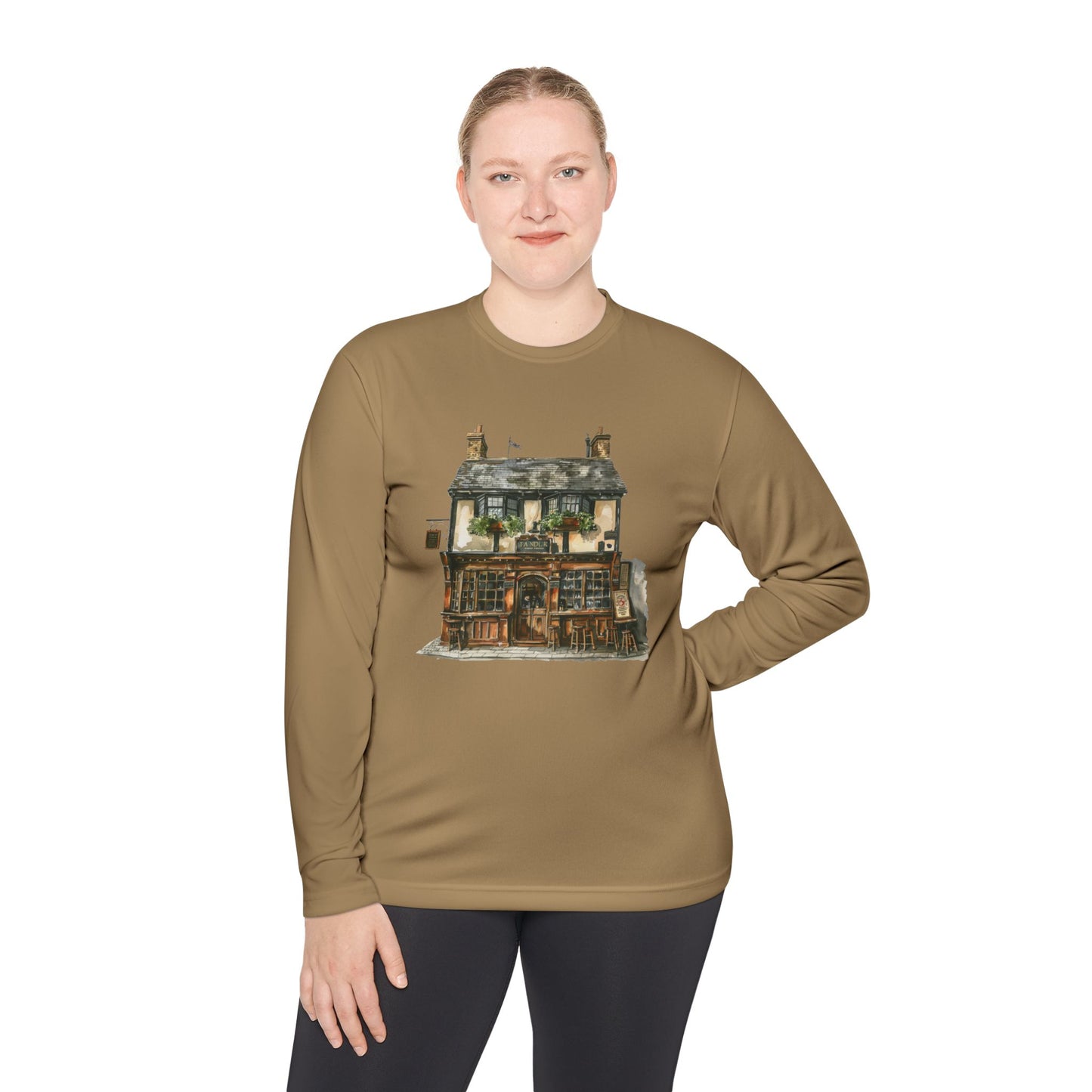 Unisex Lightweight Long Sleeve Tee - Rustic Retreat - The Quintessential British Village House