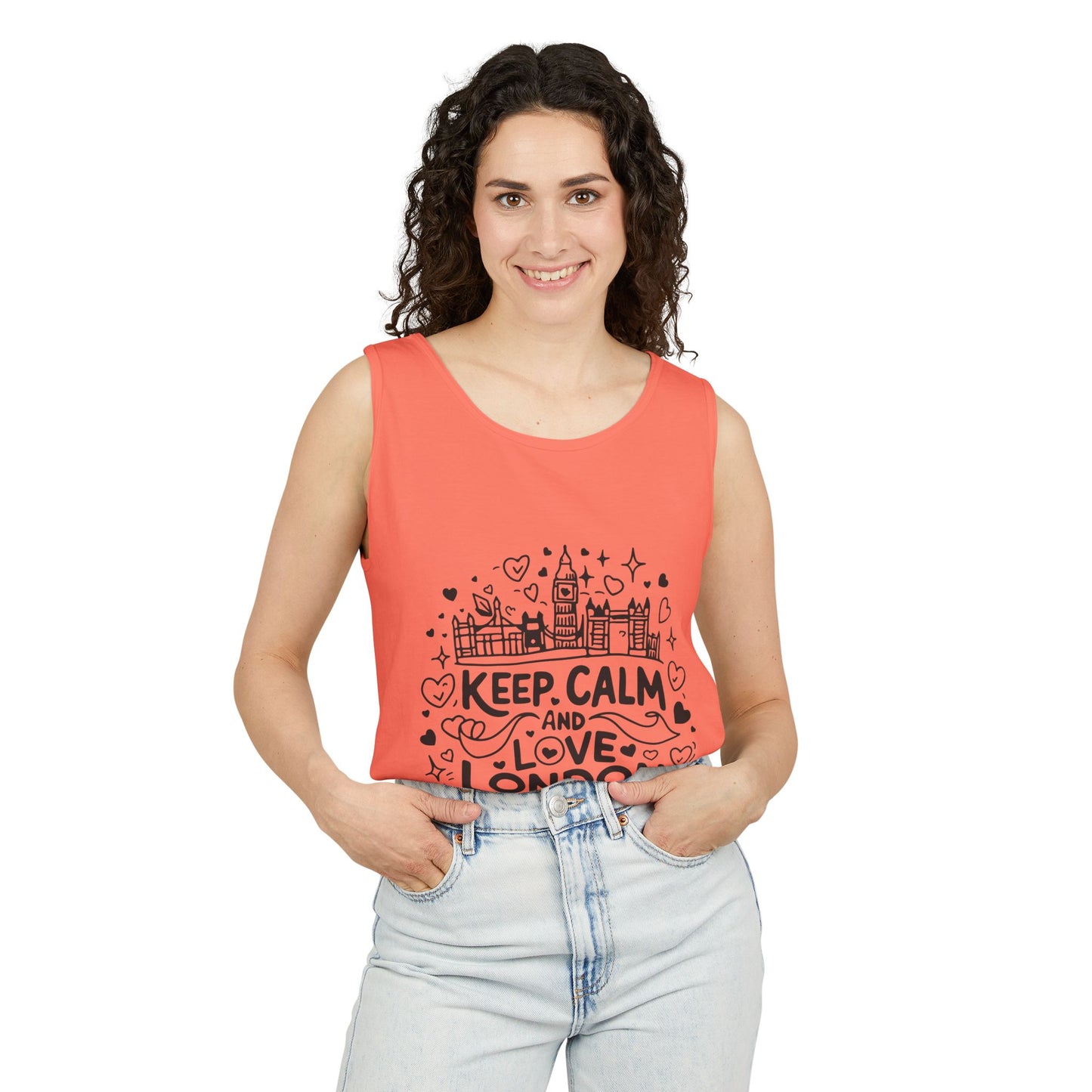 Unisex Garment-Dyed Tank Top - Keep Calm And Love London Adventures