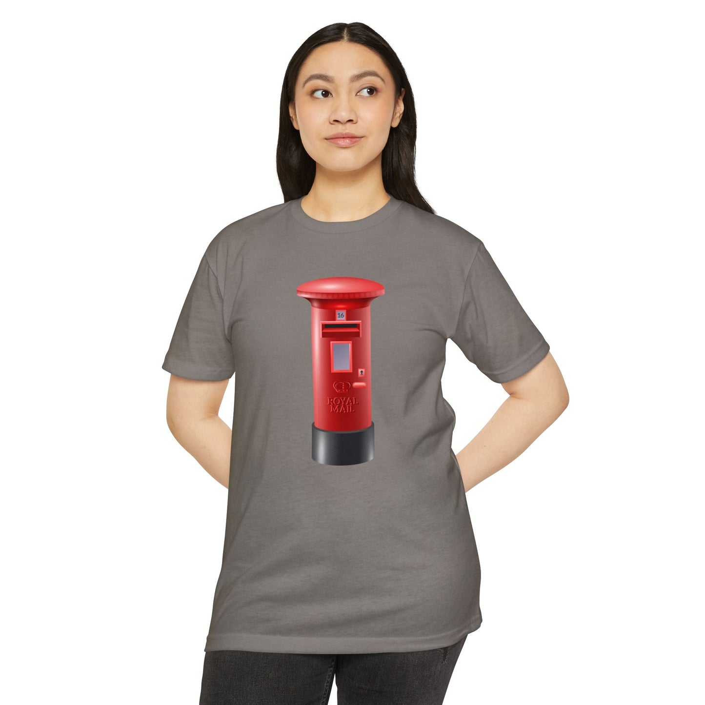 Unisex CVC Jersey T-shirt - Classic UK Royal Mailbox Design - British Postbox Icon