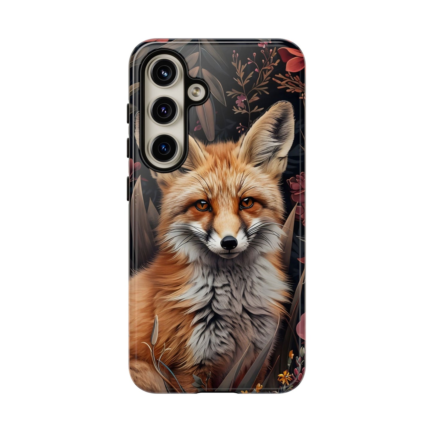 Fox Floral Phone Case, Tough Cases for Animal Lovers, Nature Themed Gift, Cute Phone Cover, Wild Fox Protector
