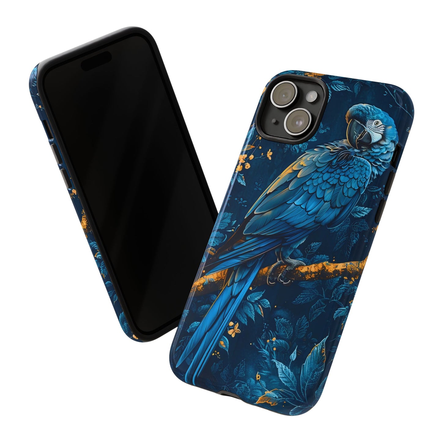 Tough Cases - Vibrant Blue Parrot Phone Case, Tropical Bird Phone Cover, Nature Lover Gift, Eco-Friendly Accessories, Unique Wildlife Decor