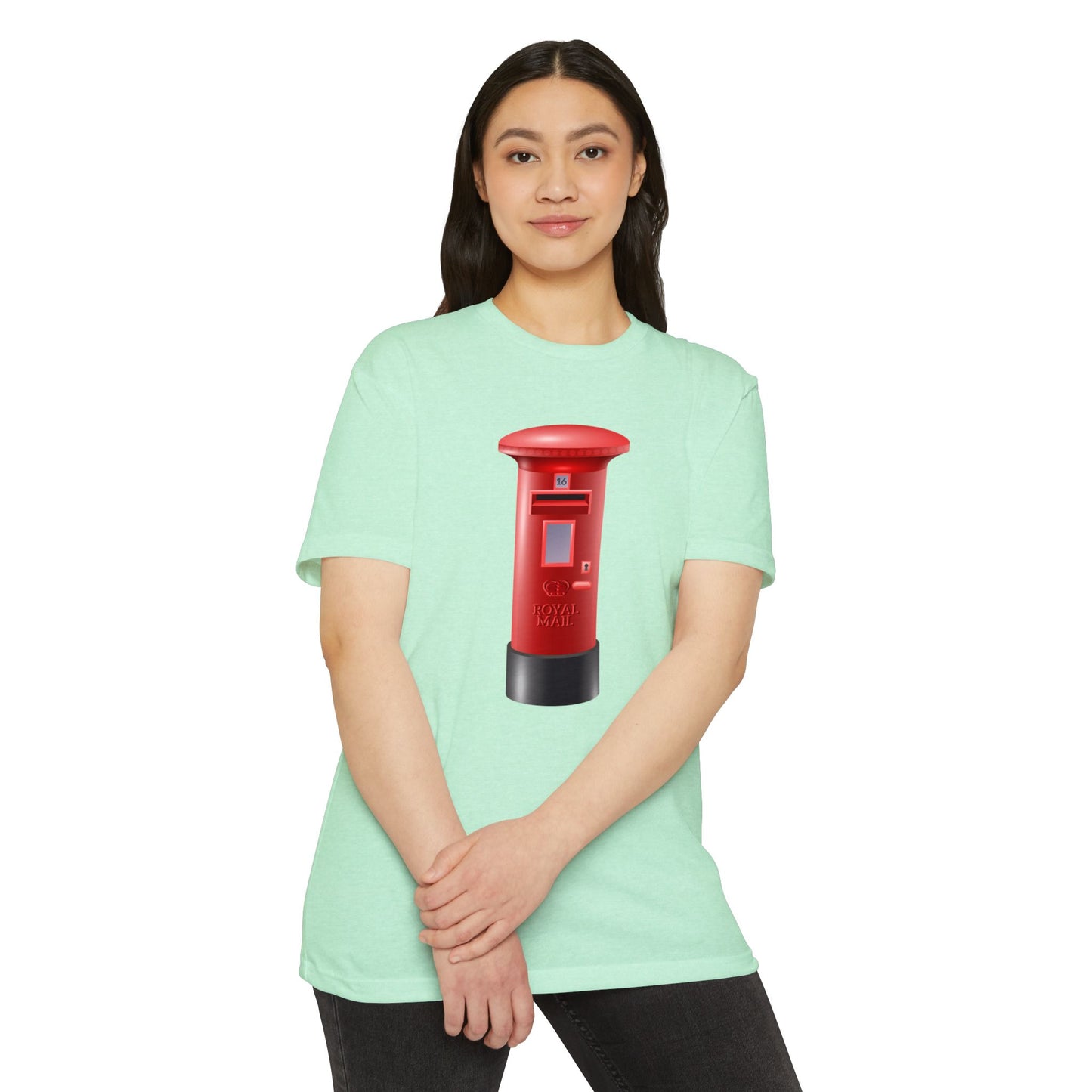 Unisex CVC Jersey T-shirt - Classic UK Royal Mailbox Design - British Postbox Icon