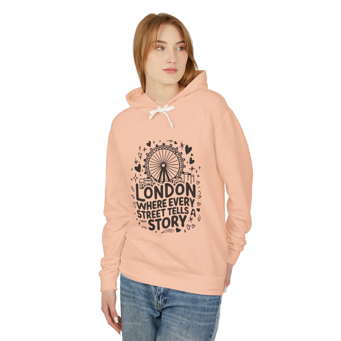 Unisex Lightweight Hooded Sweatshirt - London's Story Telling Streets