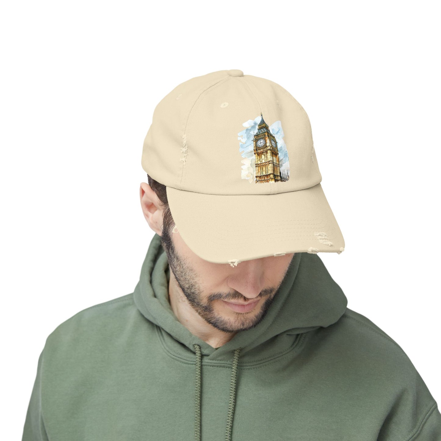 Vintage Big Ben Distressed Cap, Casual Hat, Travel Gift, Unisex Cap, Summer Accessory, London Theme Hat