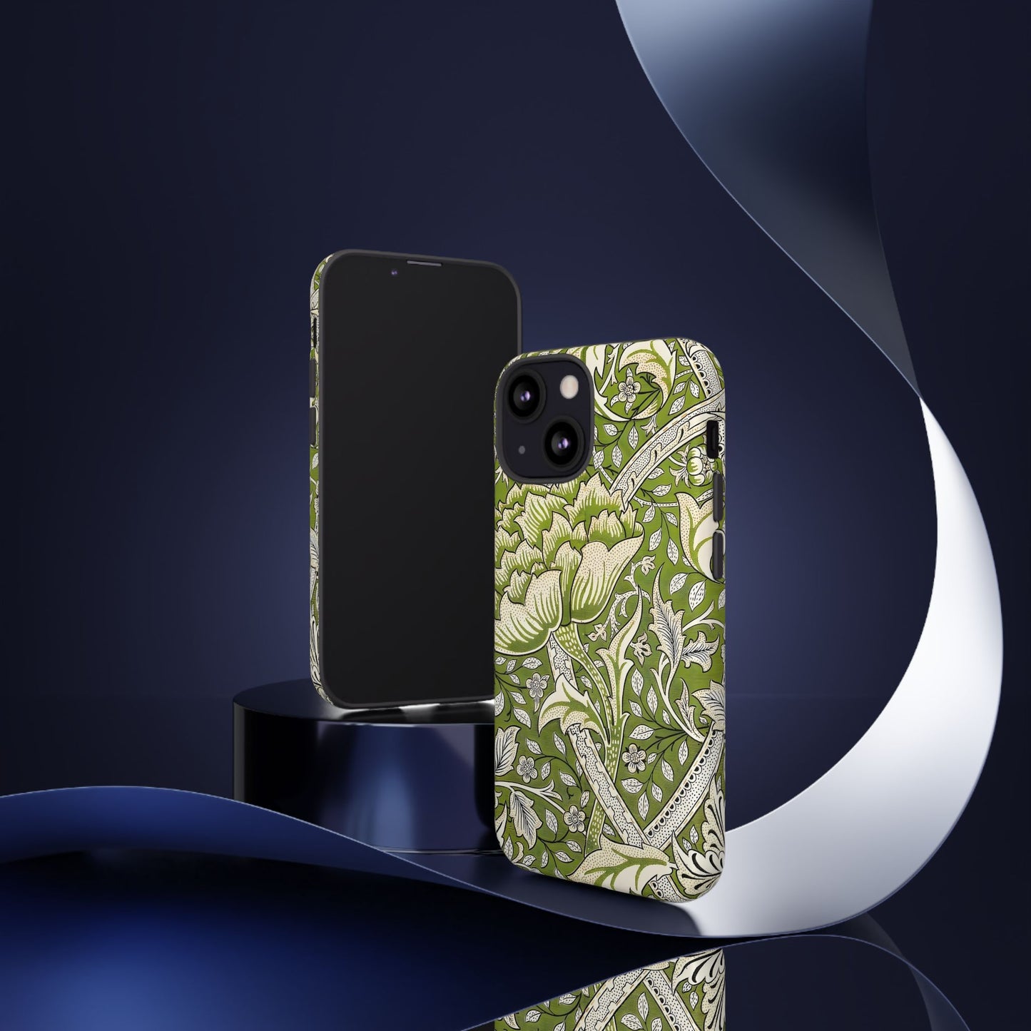 Stylish Phone Case with Floral Design, Durable Protective Cover for iPhone, Unique Gift for Birthdays, Mother's Day, Green Aesthetic
