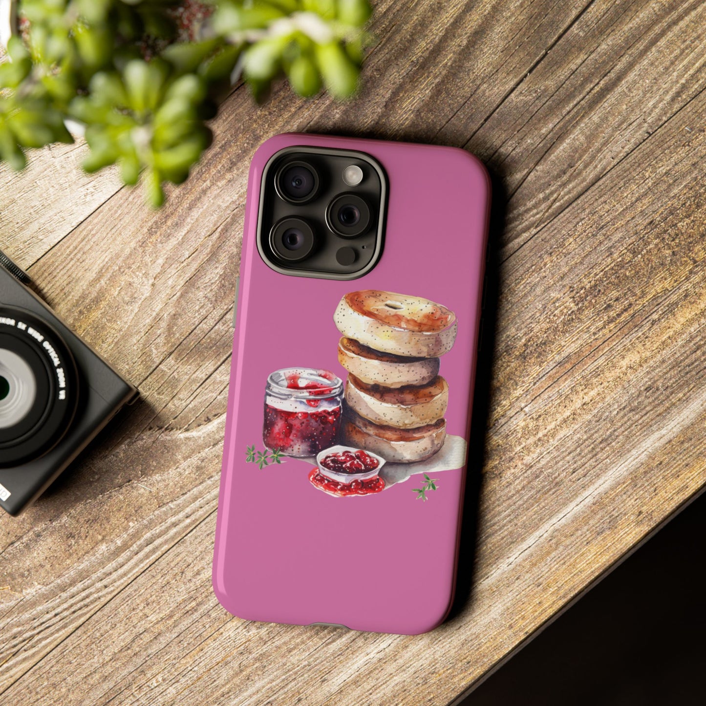 Cute Bagel Phone Case, Tough Cases for Food Lovers, Unique Gifts for Foodies, Phone Accessories for Breakfast Lovers, Fun and Stylish Cases