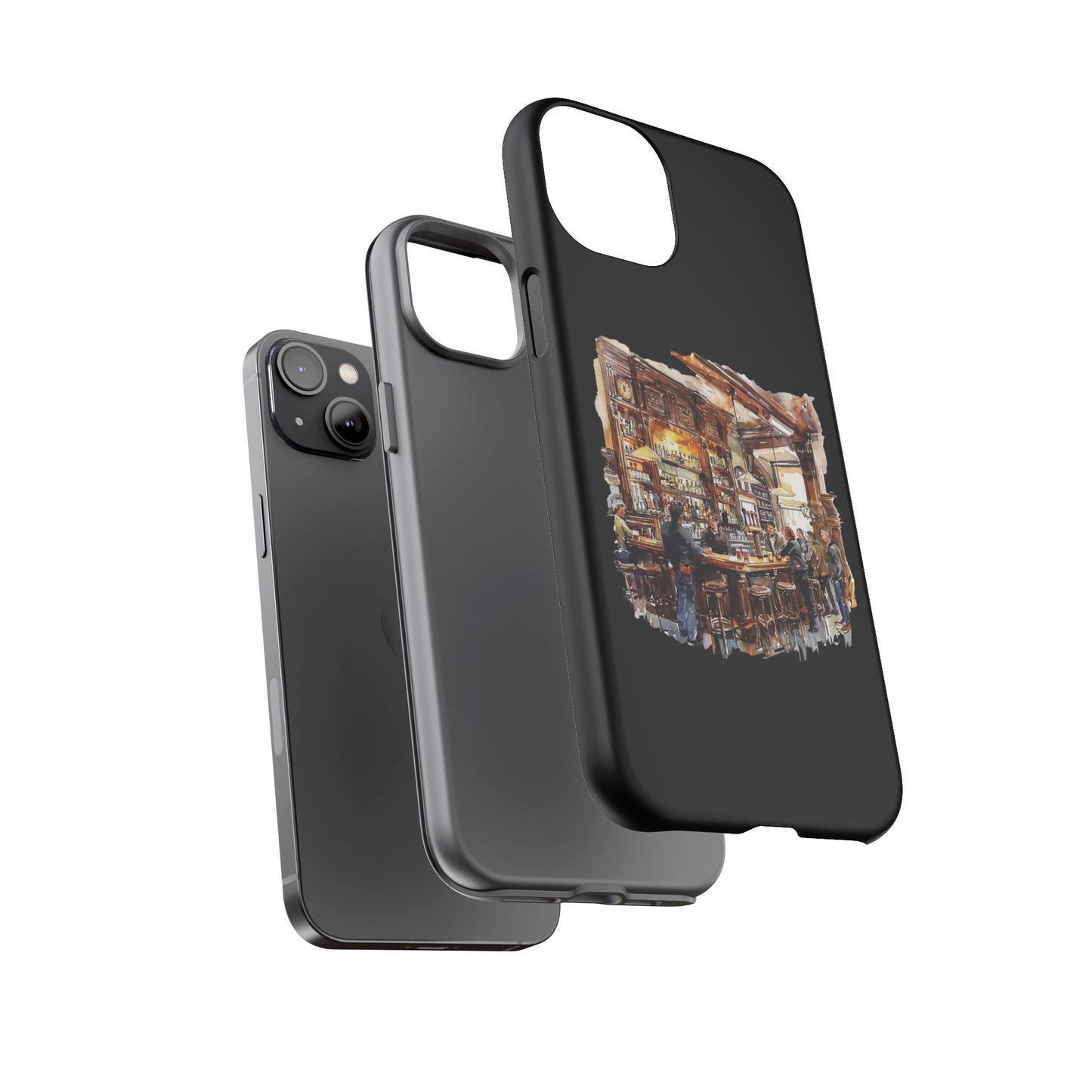 Artistic Phone Case - Cozy Pub Vibe, Trendy Smartphone Accessory, Gift for Friends, Modern Design, Durable Protection