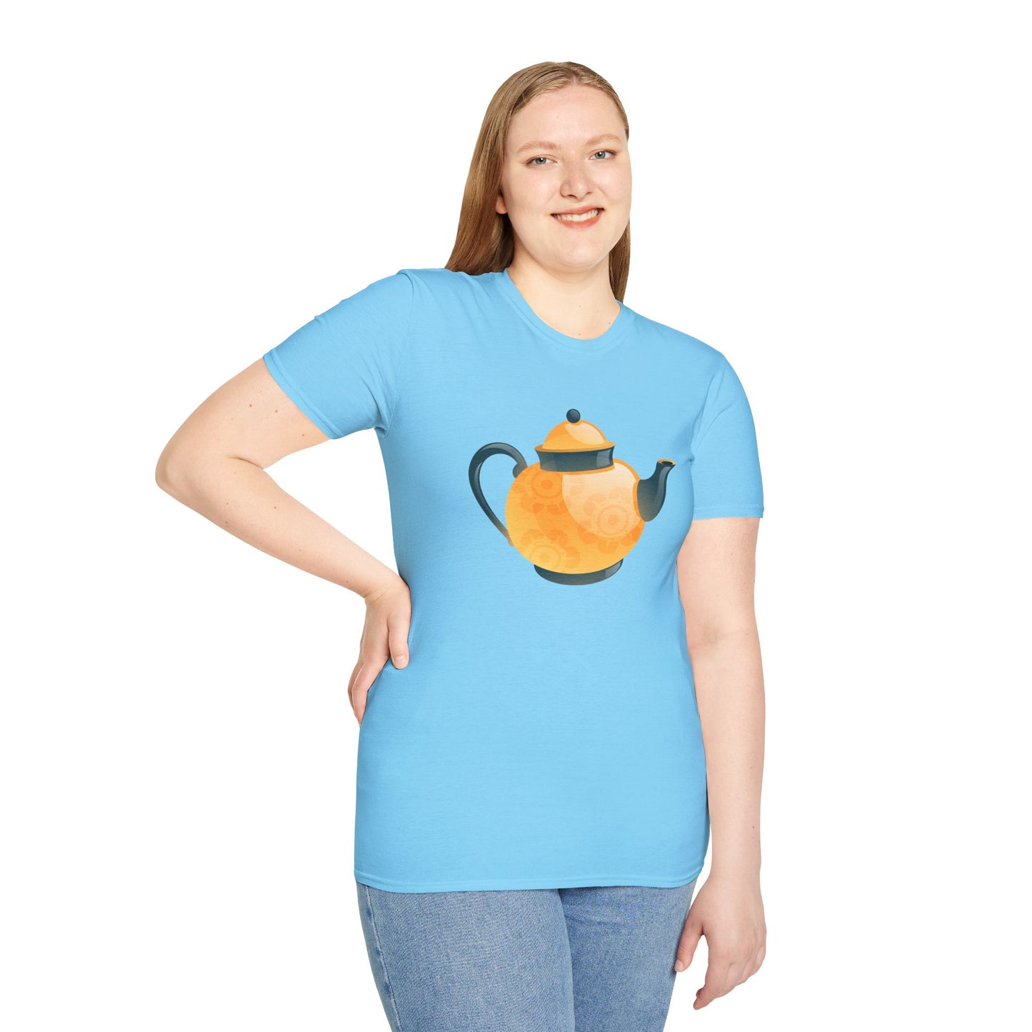 Unisex Softstyle T-Shirt - Classic British Tea Kettle - Timeless Elegance in Tea Time