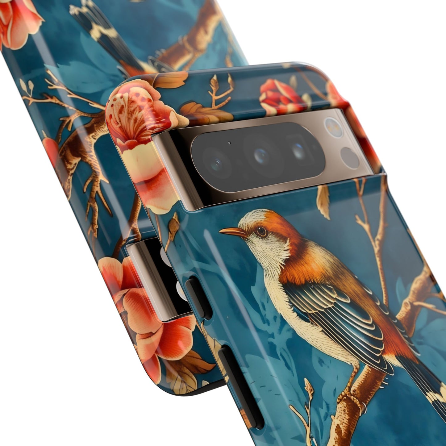 Bird & Floral Phone Case, Tough Cases for Nature Lovers, Gift for Her, Customizable Design, Vibrant Tech Accessories