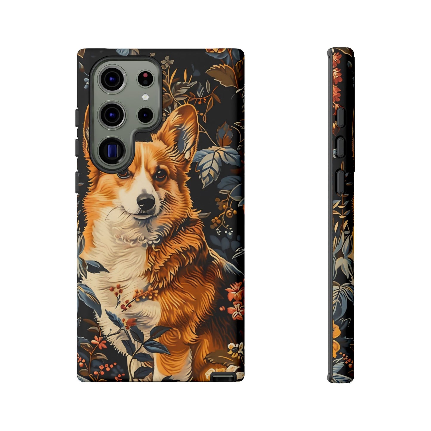 Corgi Floral Phone Case - Tough Cases for Dog Lovers, Cute Pet Accessories, Gift for Dog Owners, Floral Design, Personalized Tech Cover