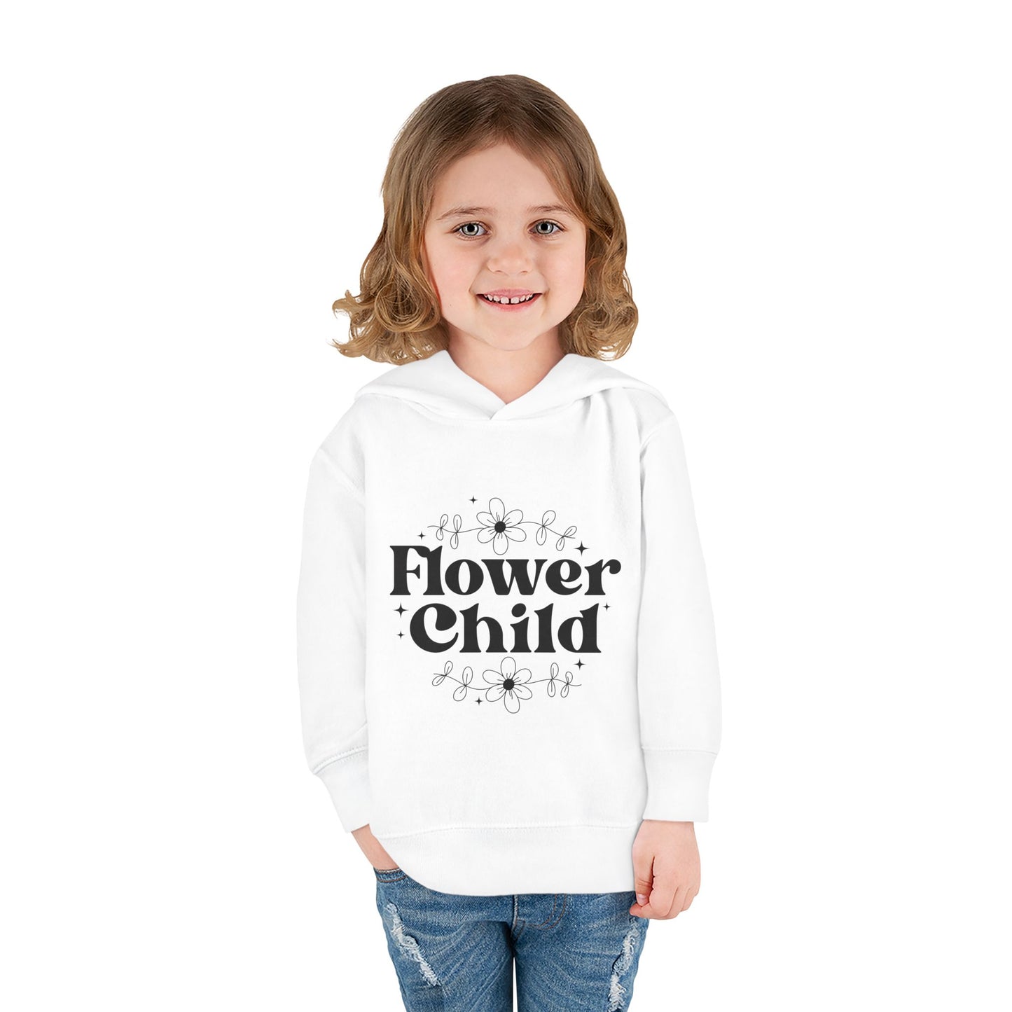 Flower Child Toddler Pullover Fleece Hoodie - Cute & Comfy Kids Apparel