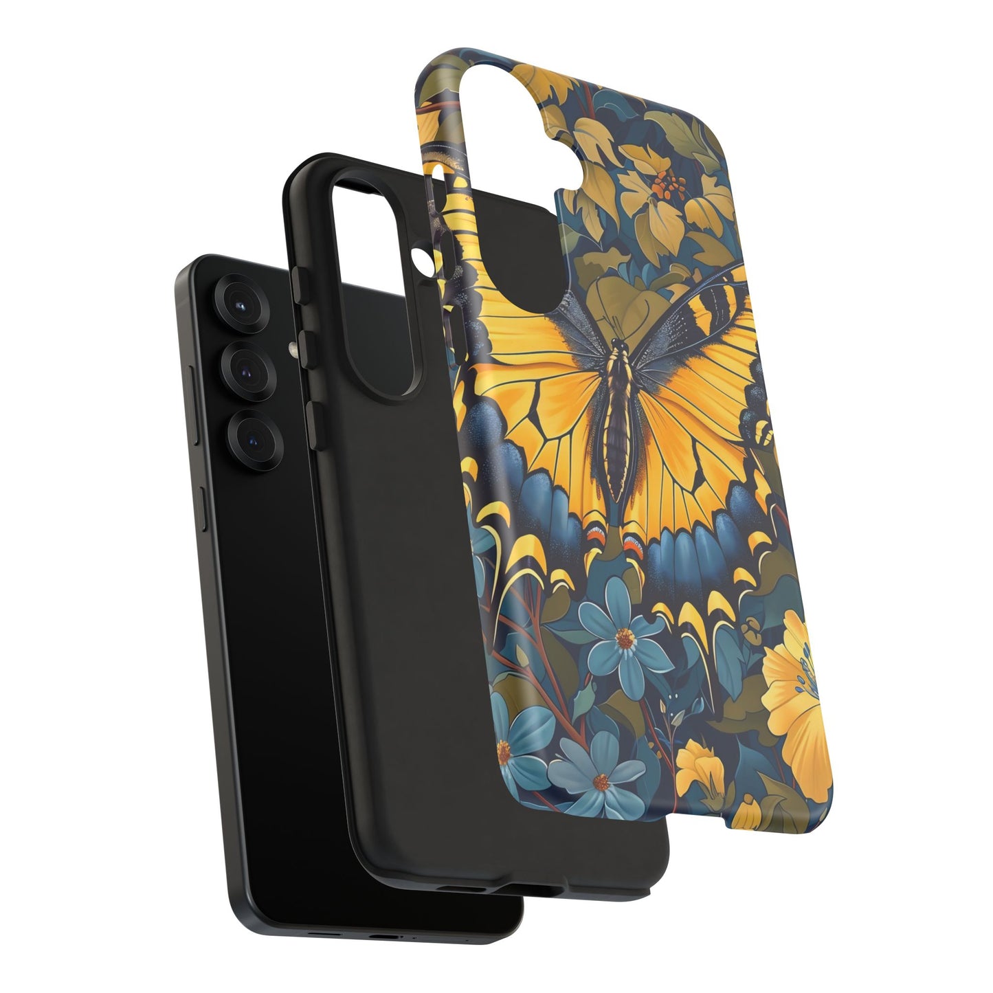 Colorful Butterfly Phone Case, Floral Design, Tough Cases, Protective Cover, Gifts for Nature Lovers, Birthday Present