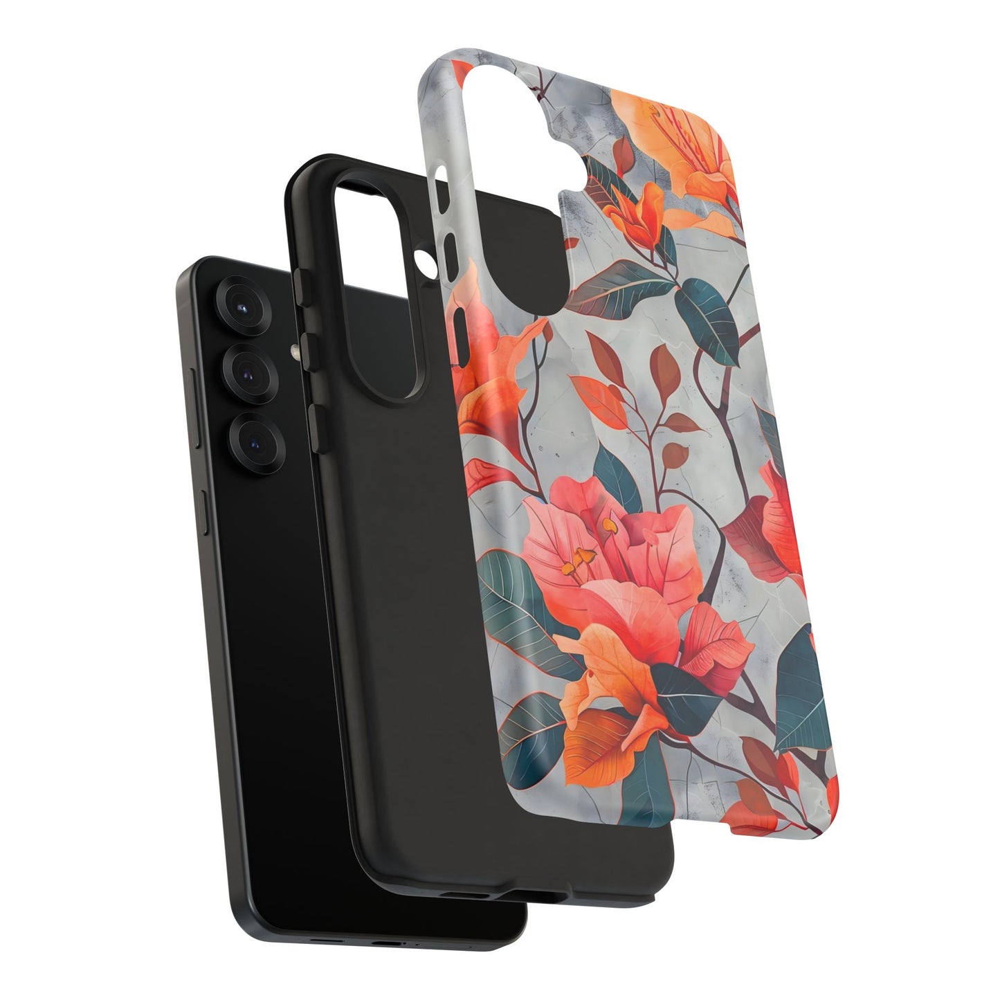 Floral Phone Case, Tough Cases, Flower Power, Gift for Her, Decorative Phone Cover, Trendy Accessories, Everyday Style